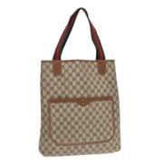 Pre-owned Leather totes Gucci Vintage , Beige , Dames