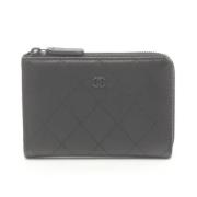 Pre-owned Leather wallets Chanel Vintage , Black , Dames