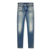 Blauwe Skinny Jeans Met Lage Taille Diesel , Blue , Heren