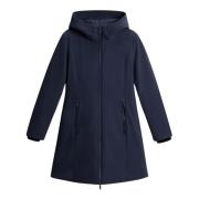 Tech Softshell Dons Parka met Vrouwelijke Silhouet Woolrich , Blue , D...