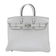 Pre-owned Leather handbags Hermès Vintage , Gray , Dames