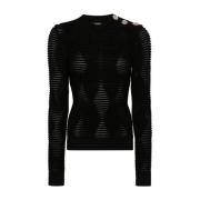 Zwarte Canallé Jersey Top Balmain , Black , Dames