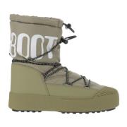 Groene Nylon Enkellaarzen met Koordjes Moon Boot , Green , Heren