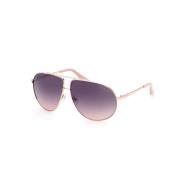 Roségoud Metalen Zonnebril Guess , Pink , Unisex