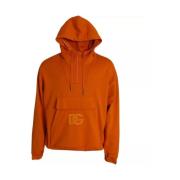 Oranje Hoodie met Logo Dolce & Gabbana , Orange , Heren