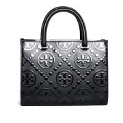 Zwarte Leren Vierkante Tote Tas Tory Burch , Black , Dames