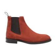 Venezia Chelsea English Suede Calf Testoni , Orange , Heren