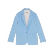 Blazer met één knoop en toon-op-toon revers Ottod'Ame , Blue , Dames