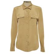 Pre-owned Silk tops Balmain Pre-owned , Green , Dames