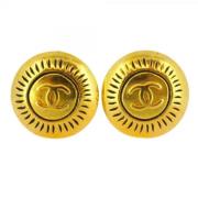 Pre-owned Fabric earrings Chanel Vintage , Yellow , Dames