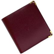 Pre-owned Leather wallets Cartier Vintage , Red , Dames