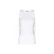 Witte Geribbelde Tanktop met Metalen Drukknopen The Attico , White , D...