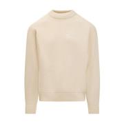 Beige Gebreide Crewneck Trui Garment Workshop , Beige , Heren