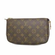 Pre-owned Fabric clutches Louis Vuitton Vintage , Brown , Dames