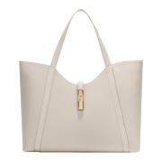 Granaat Leren Tote Tas Furla , Beige , Dames