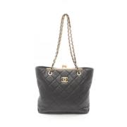 Pre-owned Leather shoulder-bags Chanel Vintage , Black , Dames