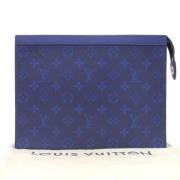 Pre-owned Canvas clutches Louis Vuitton Vintage , Blue , Heren