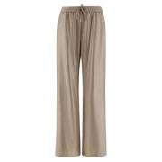 Metallic Flanellen Broek met Elastische Taille Herno , Beige , Dames