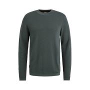 Gestructureerde Mock Neck Katoen Modal Trui Cast Iron , Gray , Heren