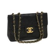 Pre-owned Leather chanel-bags Chanel Vintage , Black , Dames