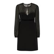 Zwarte zijden jurk met pofmouwen Max Mara Studio , Black , Dames