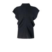 Zwarte hoge hals blouse met strik P.a.r.o.s.h. , Black , Dames