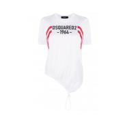 Ronde Hals Bedrukt Logo T-Shirt Dsquared2 , White , Dames