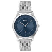 Roestvrijstalen kwarts herenhorloge grijs Hugo Boss , Gray , Heren