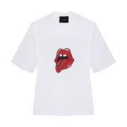 T-shirt met warmgedrukte print John Richmond , White , Dames