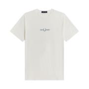 Geborduurd t -shirt Fred Perry , White , Heren