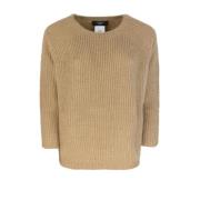 Bruine Crewneck Sweater Mohair Mix Max Mara , Brown , Dames