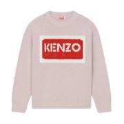 Roze wollen trui met voorlogo Kenzo , Pink , Dames