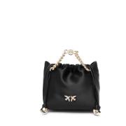 Zwarte Love Birds Geborduurde Tas Pinko , Black , Dames