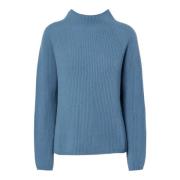 Blauwe Gebreide Trui Italiaans Ontwerp Max Mara , Blue , Dames