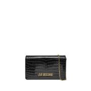 Zwarte Schoudertas Luxe Stijl Moschino , Black , Dames