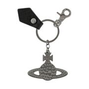 Zilveren Gehamerde Orb Sleutelhanger Vivienne Westwood , Gray , Unisex