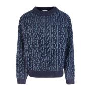 Chic Monogram Sweater Grey Patrizia Pepe , Blue , Dames