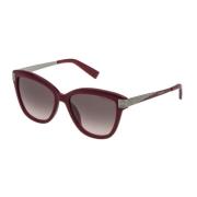 Rode Acetaat Dames Zonnebril Trussardi , Red , Dames