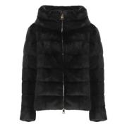 Gewatteerde Faux Fur Donsjas Herno , Black , Dames