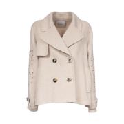 Dubbele jas met geborduurde mouwen Ermanno Scervino , Beige , Dames