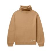 Merino Wol Unisex Polo Sweater A.p.c. , Beige , Heren