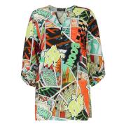 Kleurrijke Comic Blouse met A-Lijn Snit Doris S , Multicolor , Dames