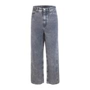 Gemarmerde Grijze Broek met Rits en Zakken 44 Label Group , Gray , Her...