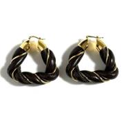 Pre-owned Leather earrings Bottega Veneta Vintage , Black , Dames