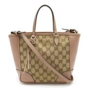 Pre-owned Canvas handbags Gucci Vintage , Beige , Dames