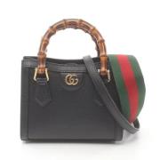 Pre-owned Leather handbags Gucci Vintage , Black , Dames