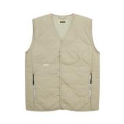 Gewatteerd V-halsvest met ritssluiting Woodbird , Beige , Heren