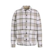 Dobby Check Overshirt Regular Fit Cast Iron , Gray , Heren