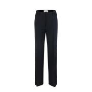 Zwarte Gabardine Broek met knoopsluiting P.a.r.o.s.h. , Black , Dames