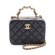 Pre-owned Leather handbags Chanel Vintage , Black , Dames